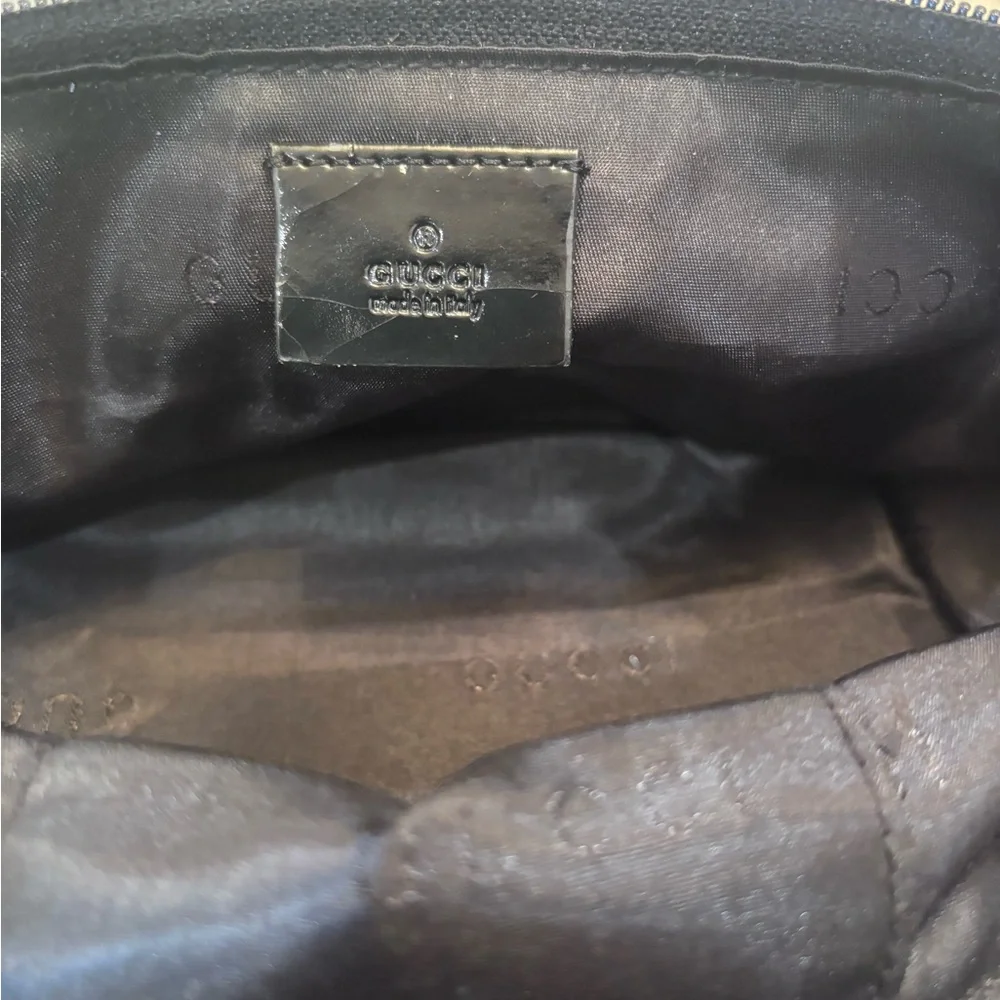 Authentic Gucci Black canvas Toiletry Case with Top Handle